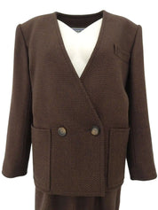 ヘリンボーンパターンセットアップ ブラウン