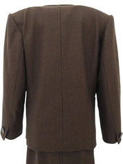 ヘリンボーンパターンセットアップ ブラウン