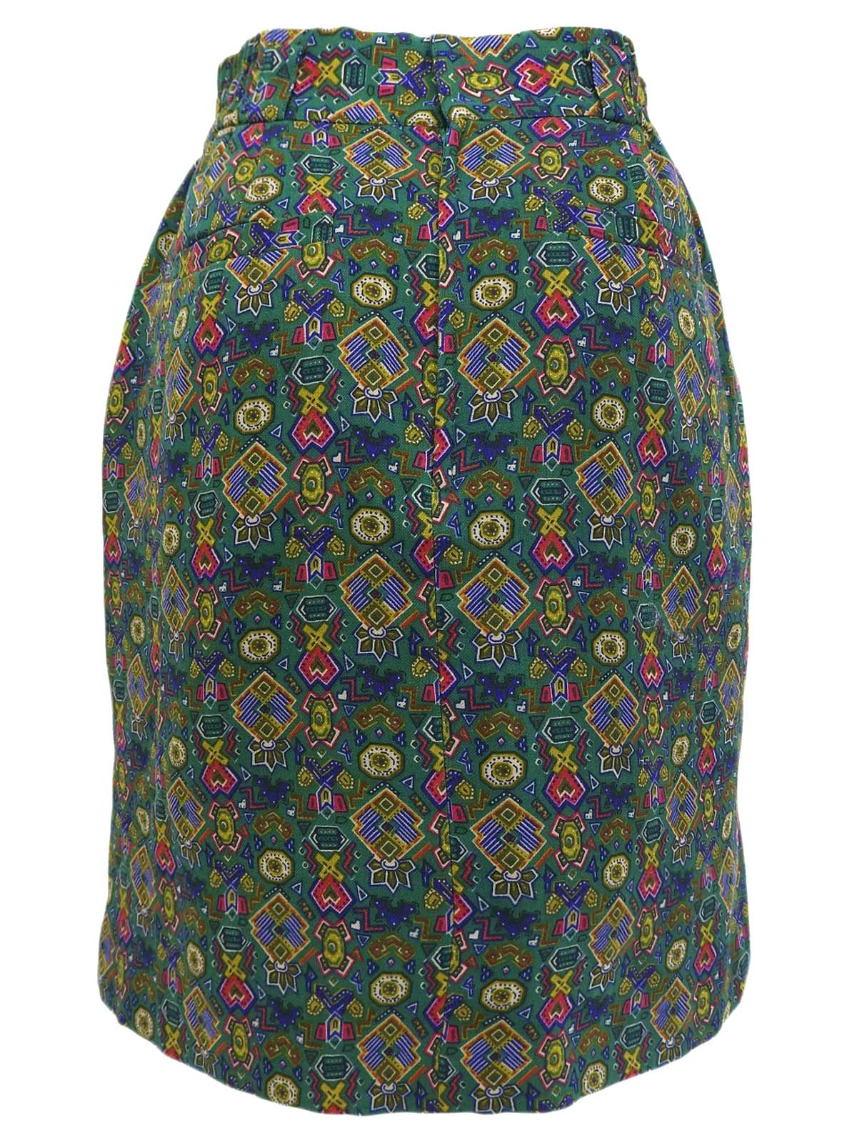 デザインパターンロゴチャームスカート　グリーン/マルチ