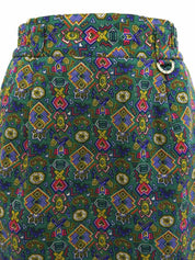 Design Pattern Logo Charm Skirt Green/Multi