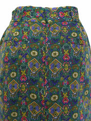 Design Pattern Logo Charm Skirt Green/Multi
