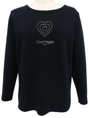 ハートロゴロングスリーブトップス　ネイビー