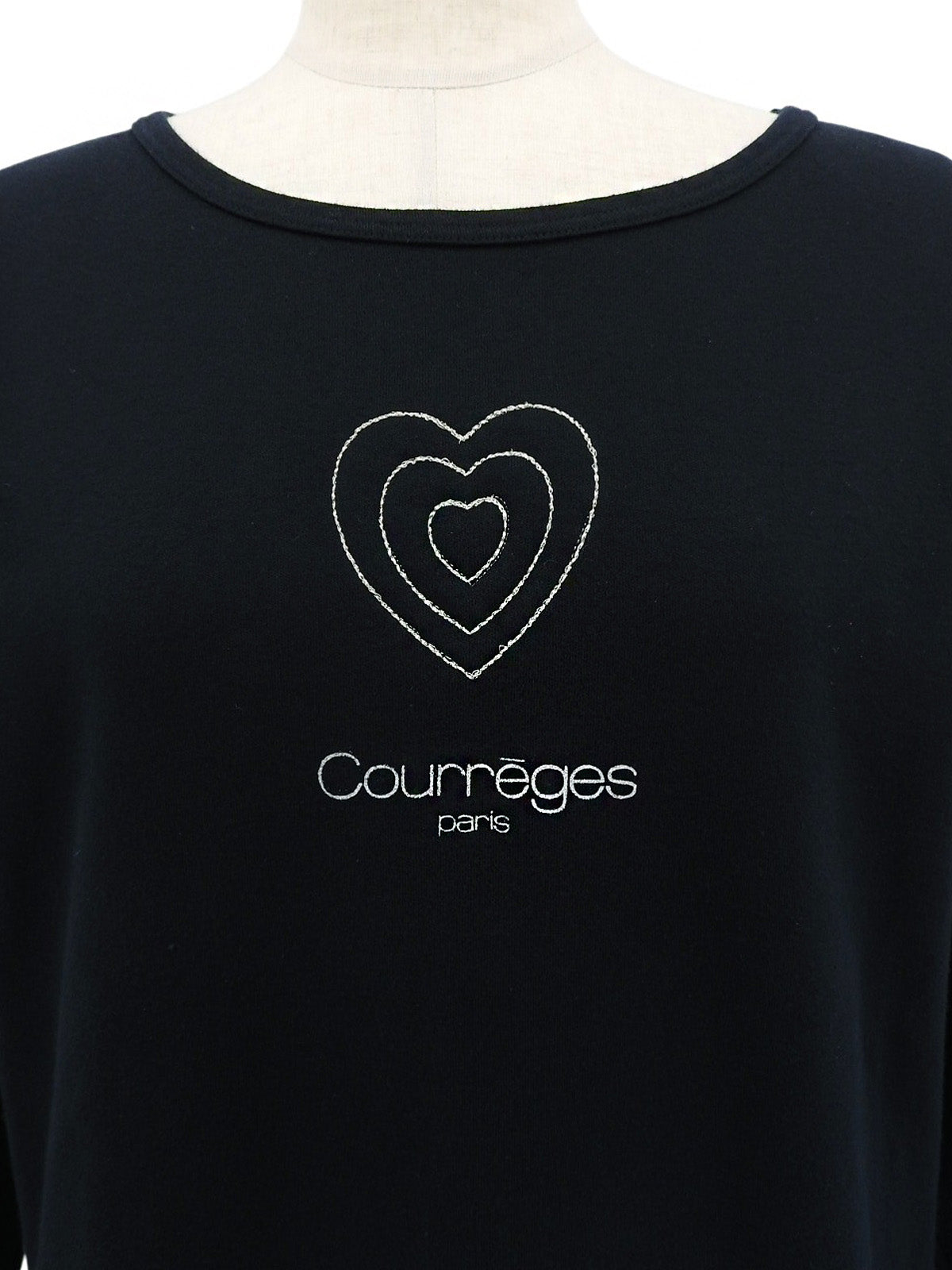 ハートロゴ長袖トップス ネイビー