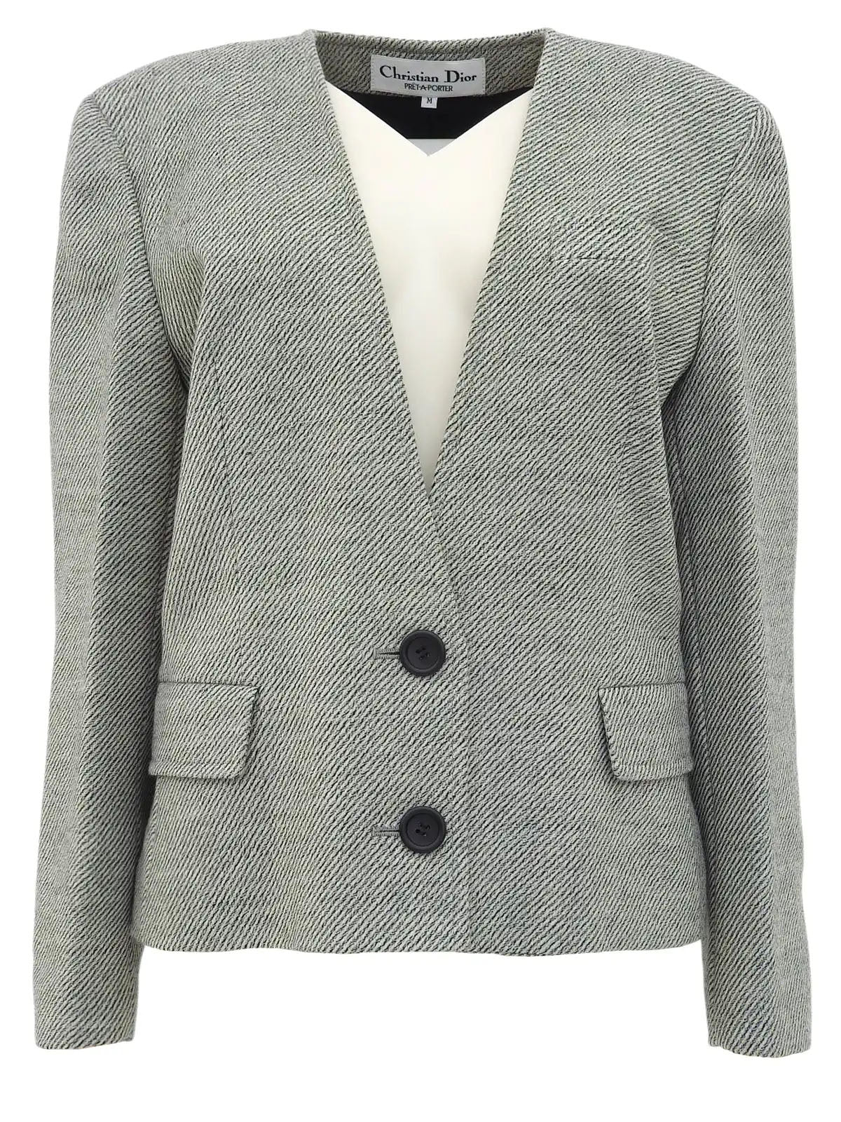 Wool jacket in white/black