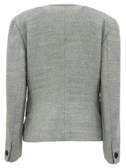 Wool jacket in white/black