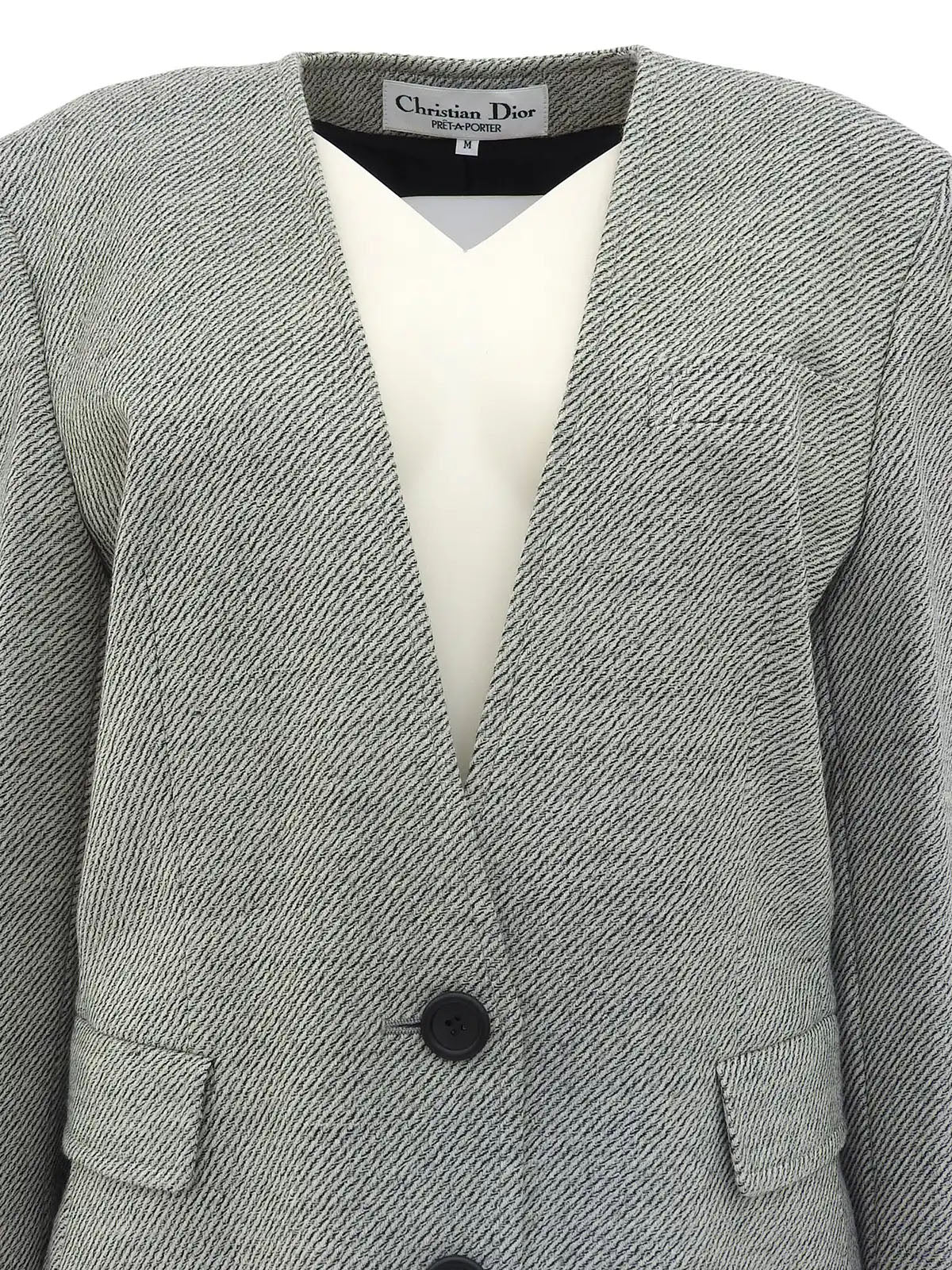 Wool jacket in white/black