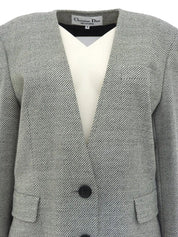Wool jacket in white/black