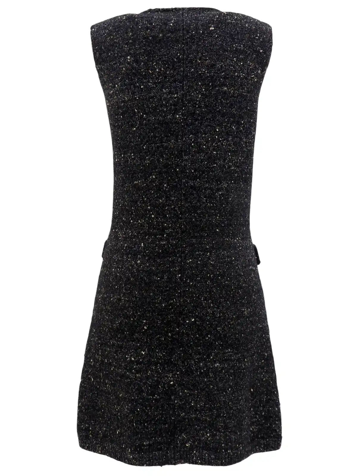 ツイードノースリーブワンピース ブラック/マルチ