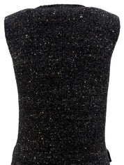 ツイードノースリーブワンピース ブラック/マルチ