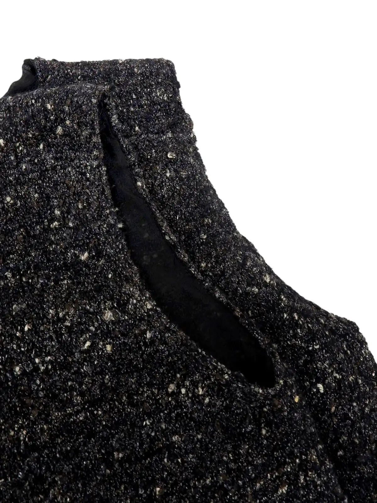 ツイードノースリーブワンピース ブラック/マルチ