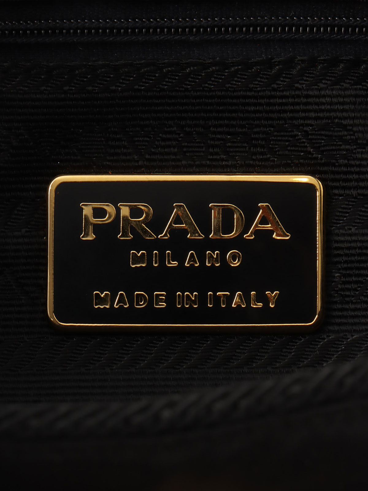 Nylon Tassel Bead Logo Shoulder Bag in Black