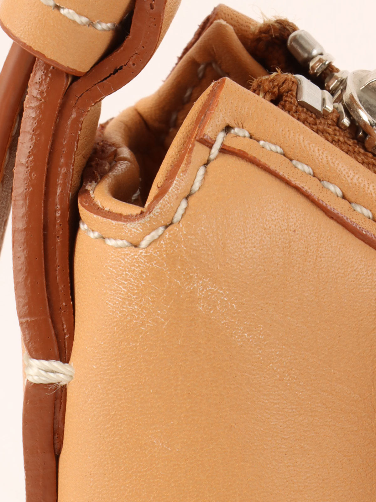 Logo Embossed One Shoulder Bag Beige