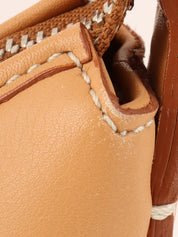 Logo Embossed One Shoulder Bag Beige