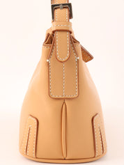 Logo Embossed One Shoulder Bag Beige