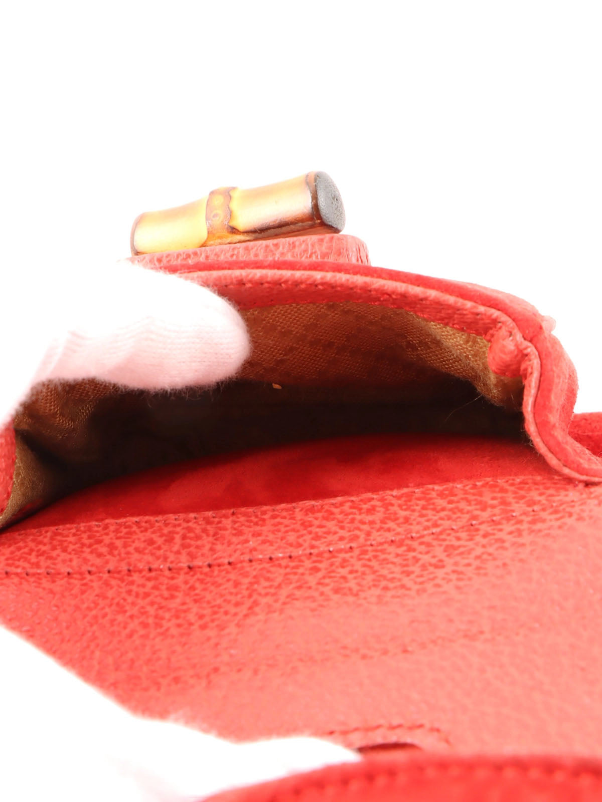 Suede Bamboo Mini Backpack in Red