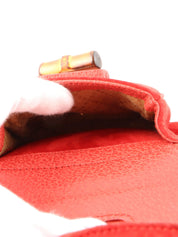 Suede Bamboo Mini Backpack in Red