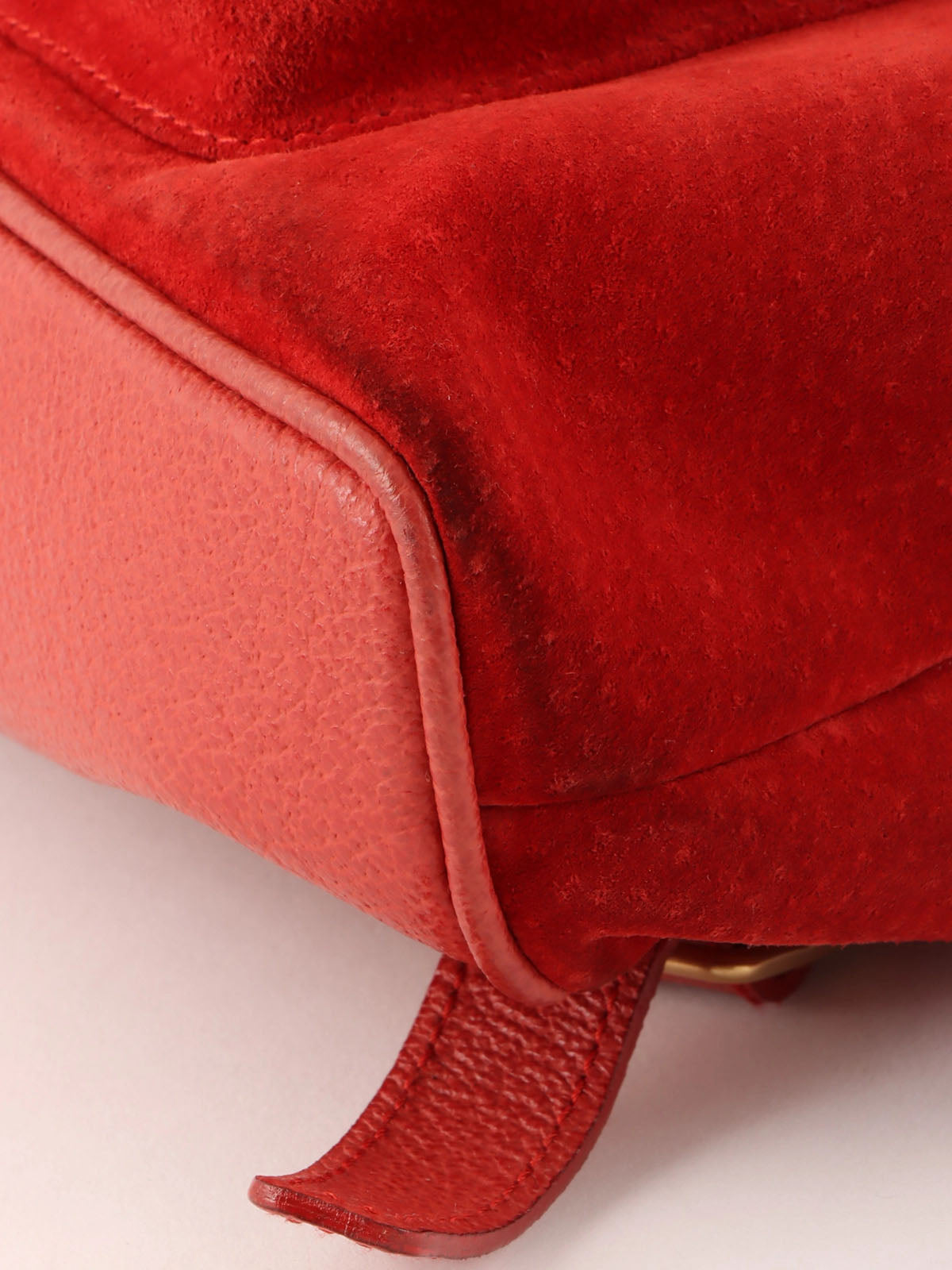 スエードバンブーバックパックミニ レッド