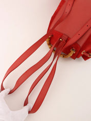 スエードバンブーバックパックミニ レッド