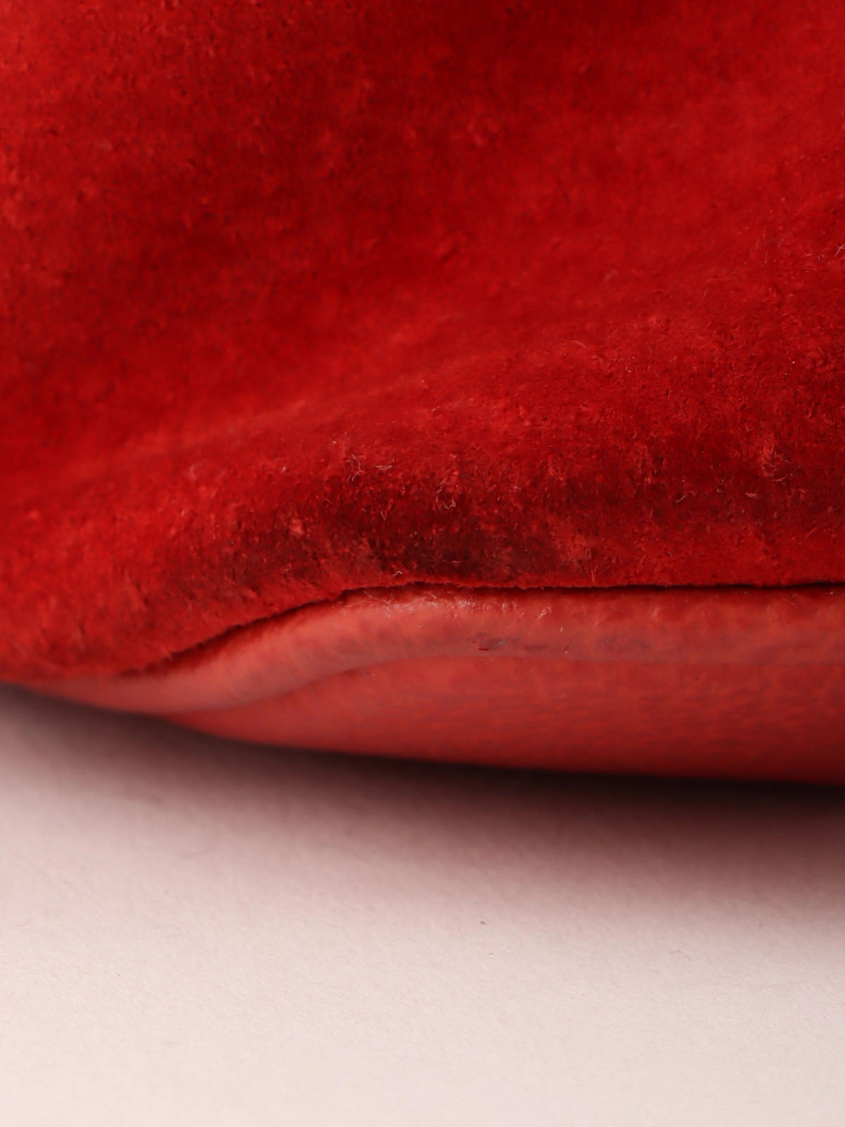 Suede Bamboo Mini Backpack in Red