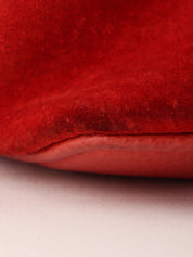 Suede Bamboo Mini Backpack in Red
