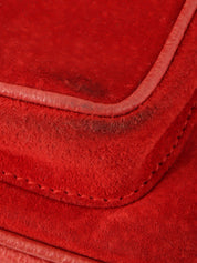 Suede Bamboo Mini Backpack in Red
