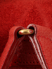 Suede Bamboo Mini Backpack in Red