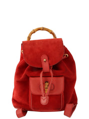 スエードバンブーバックパックミニ レッド
