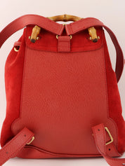 スエードバンブーバックパックミニ レッド