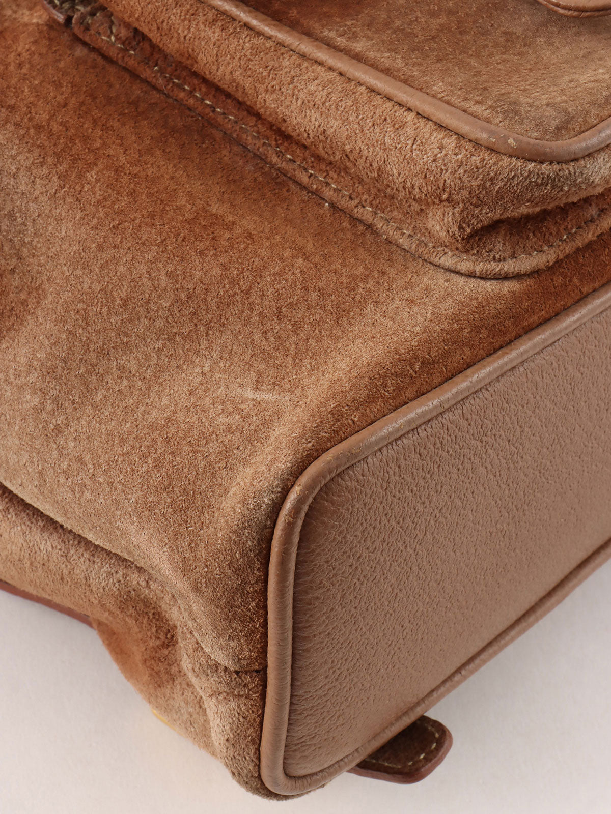 Suede Bamboo Mini Backpack, Brown