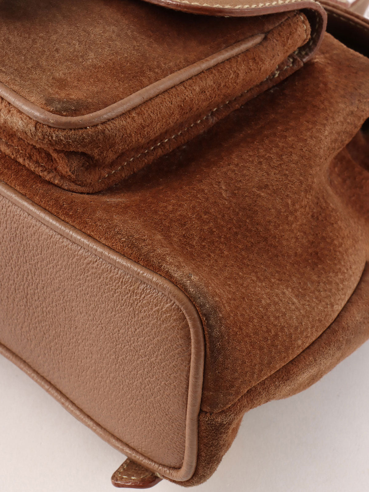 棕色绒面竹纤维迷你背包