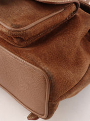 棕色绒面竹纤维迷你背包