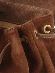 Suede Bamboo Mini Backpack, Brown