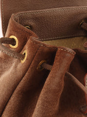 Suede Bamboo Mini Backpack, Brown
