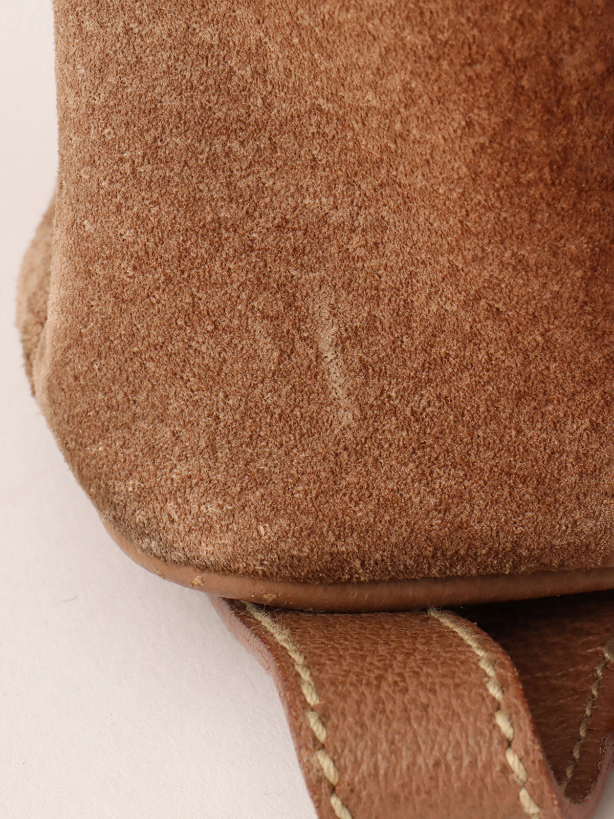 Suede Bamboo Mini Backpack, Brown