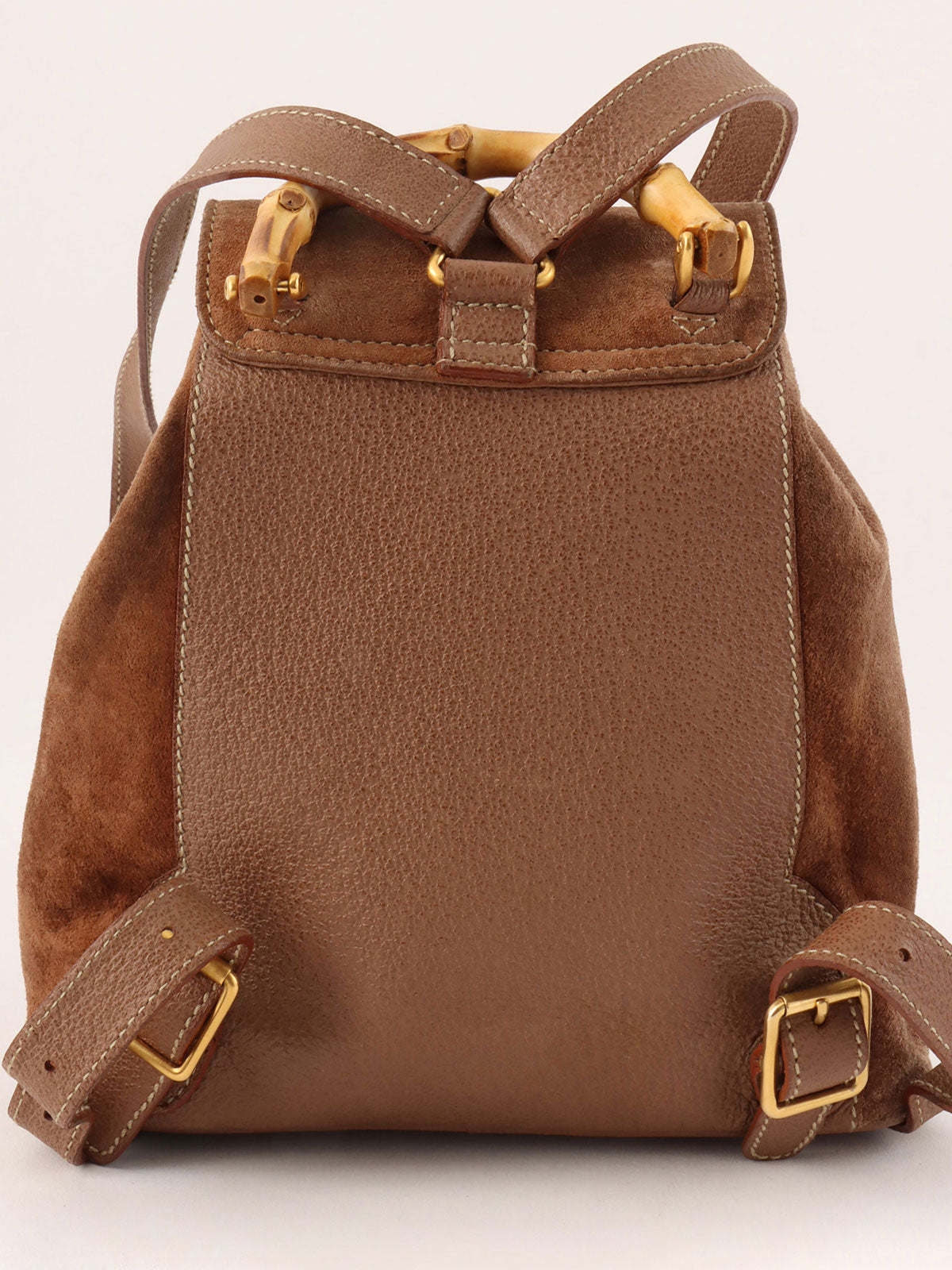 棕色绒面竹纤维迷你背包