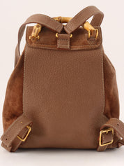 棕色绒面竹纤维迷你背包