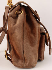 棕色绒面竹纤维迷你背包