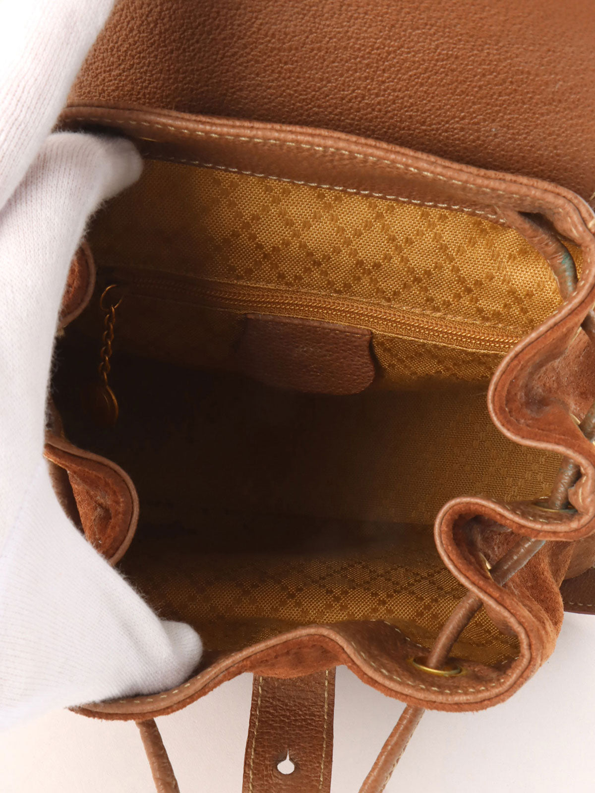 棕色绒面竹纤维迷你背包