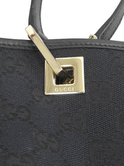 黑色帆布 GG 图案手提包