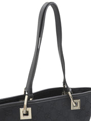 黑色帆布 GG 图案手提包