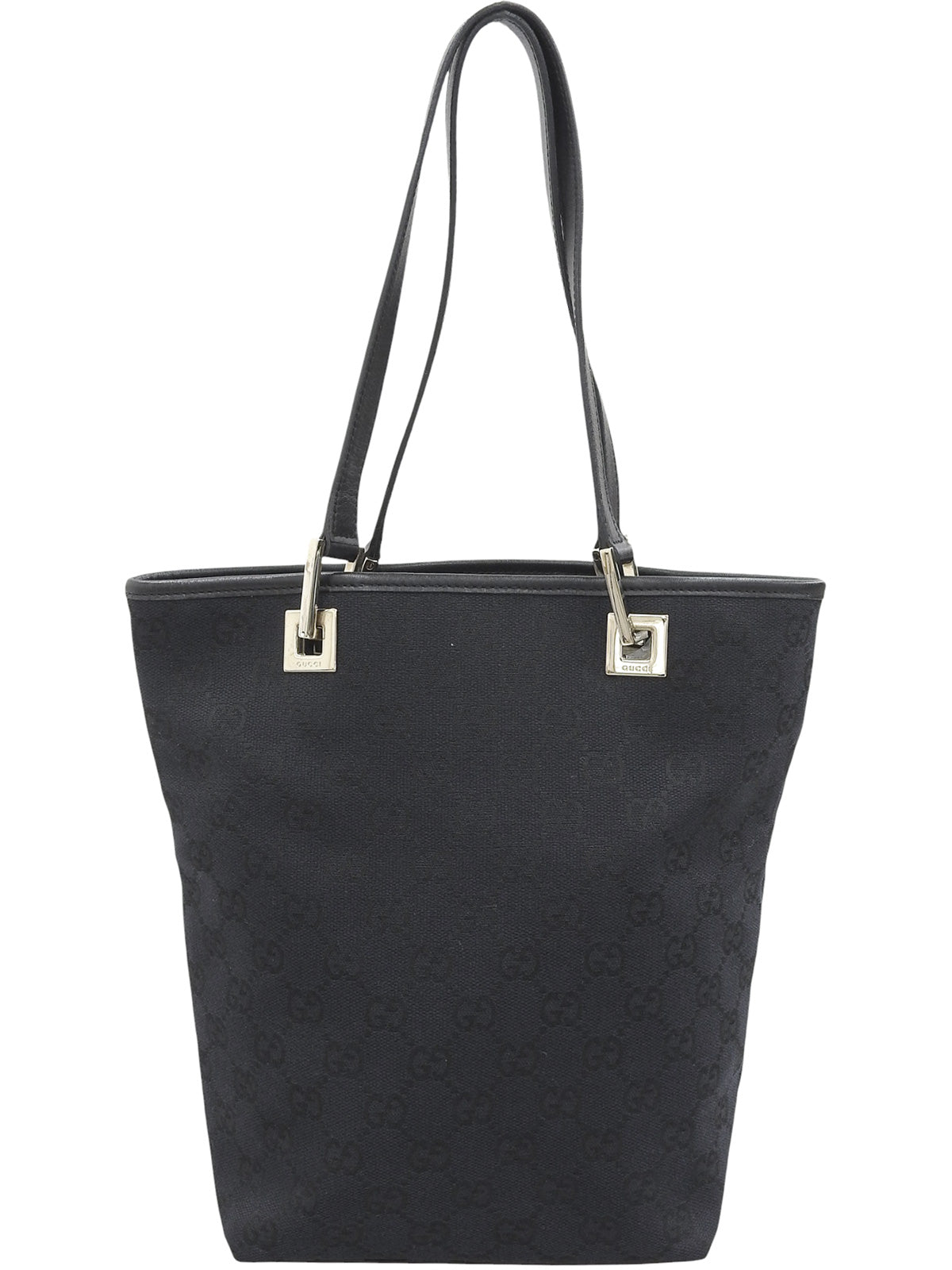 黑色帆布 GG 图案手提包