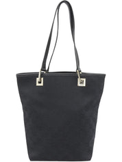 黑色帆布 GG 图案手提包