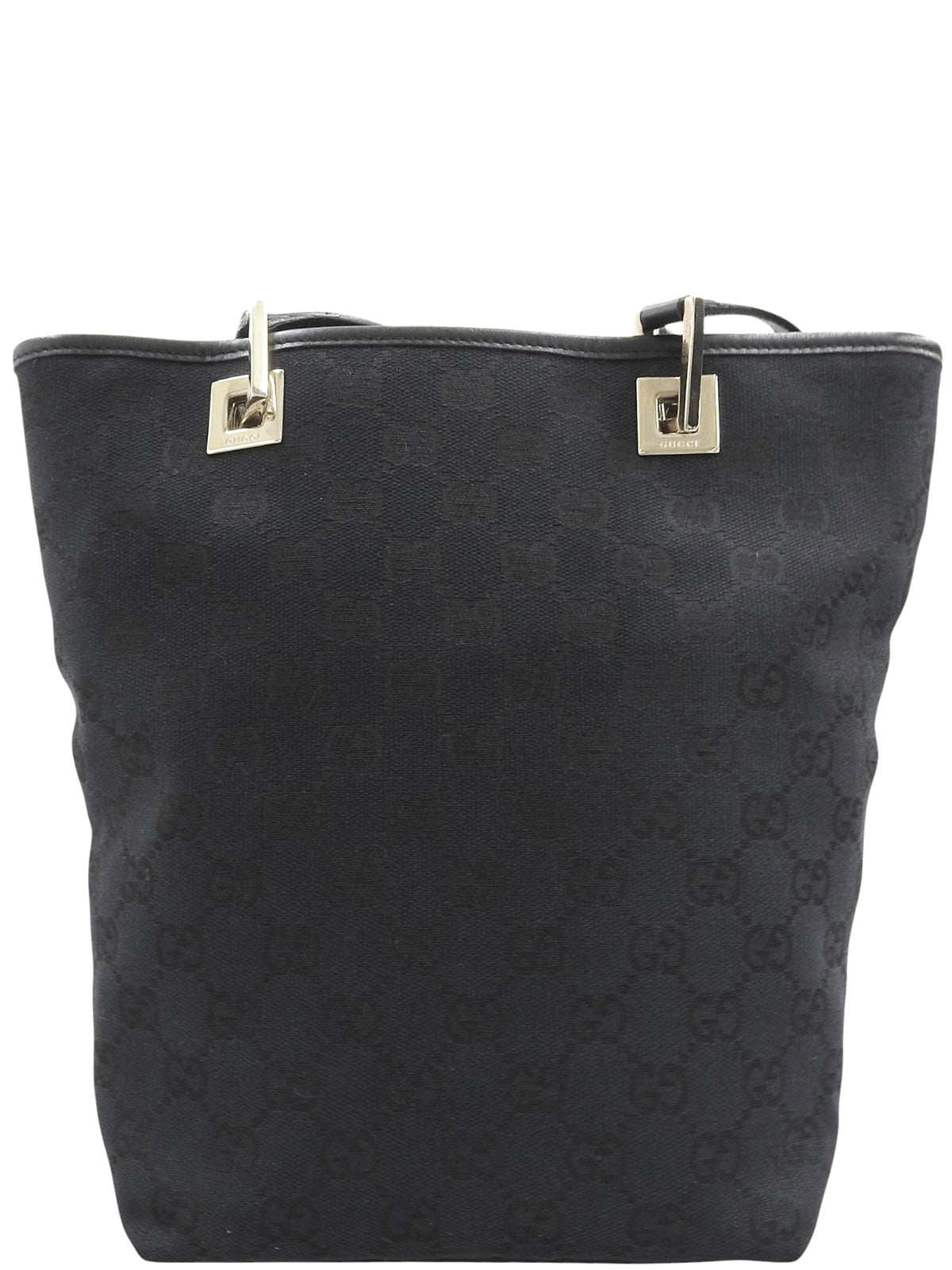 Canvas GG Pattern Handbag in Black