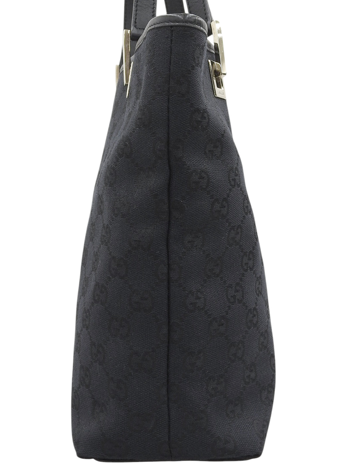 黑色帆布 GG 图案手提包