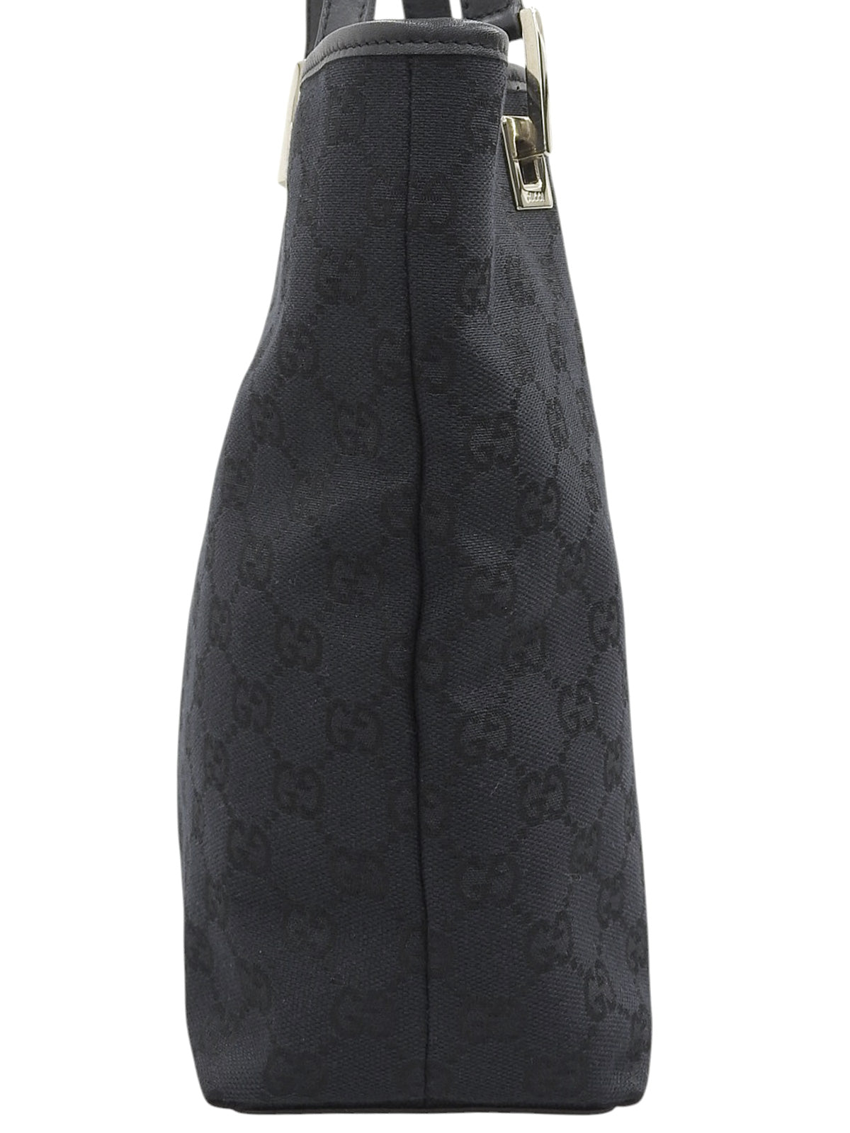 黑色帆布 GG 图案手提包