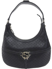 インターロッキングGプレートパンチングワンショルダーバッグ ブラック