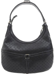 インターロッキングGプレートパンチングワンショルダーバッグ ブラック