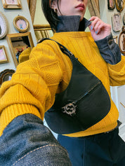 Interlocking One Shoulder Bag Black
