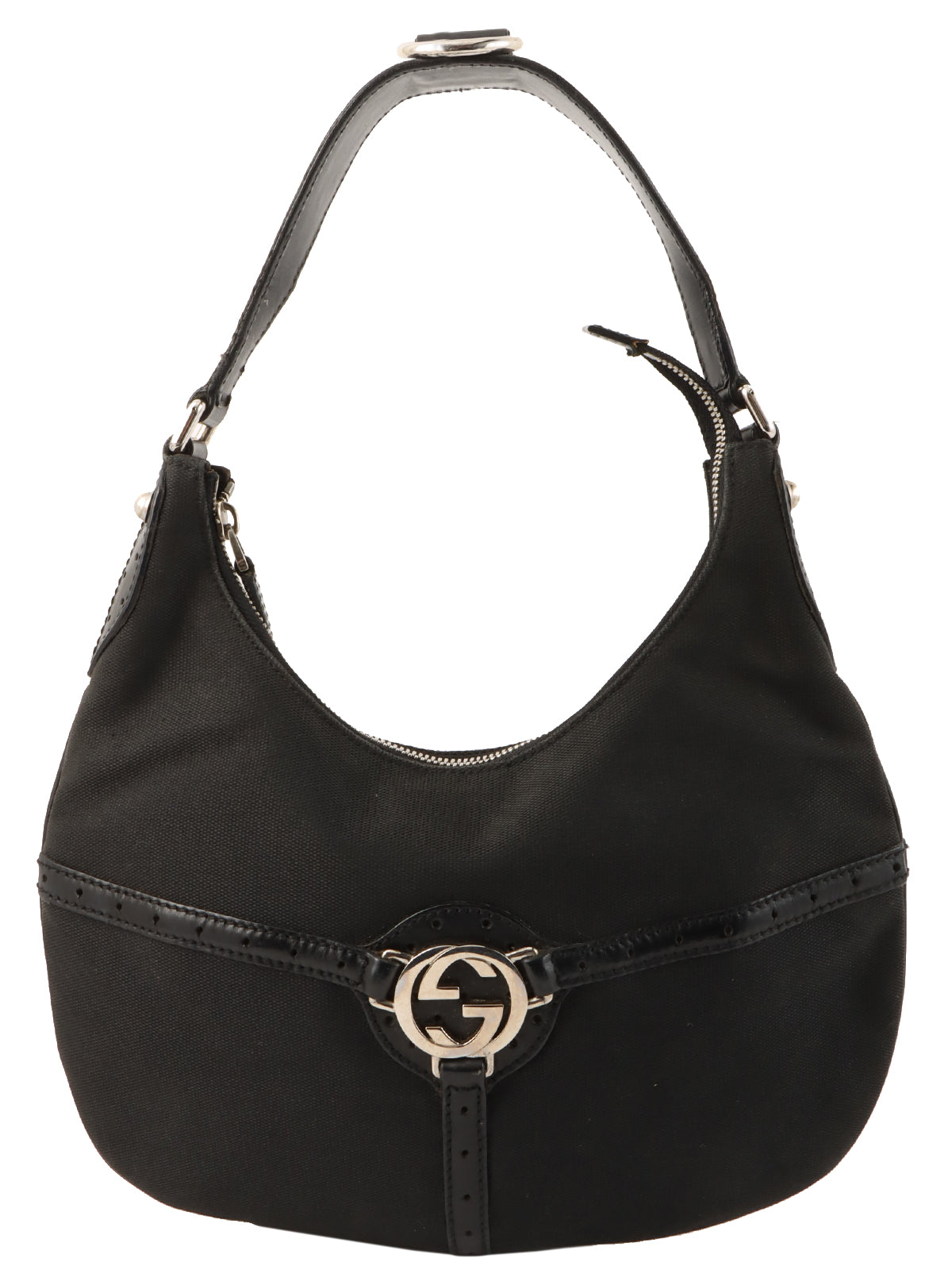 インターロッキングワンショルダーバッグ ブラック