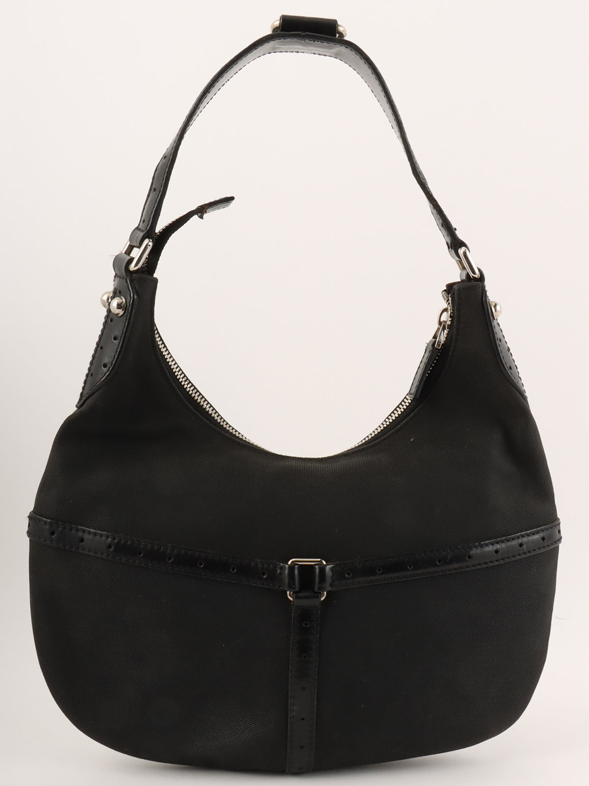 インターロッキングワンショルダーバッグ ブラック